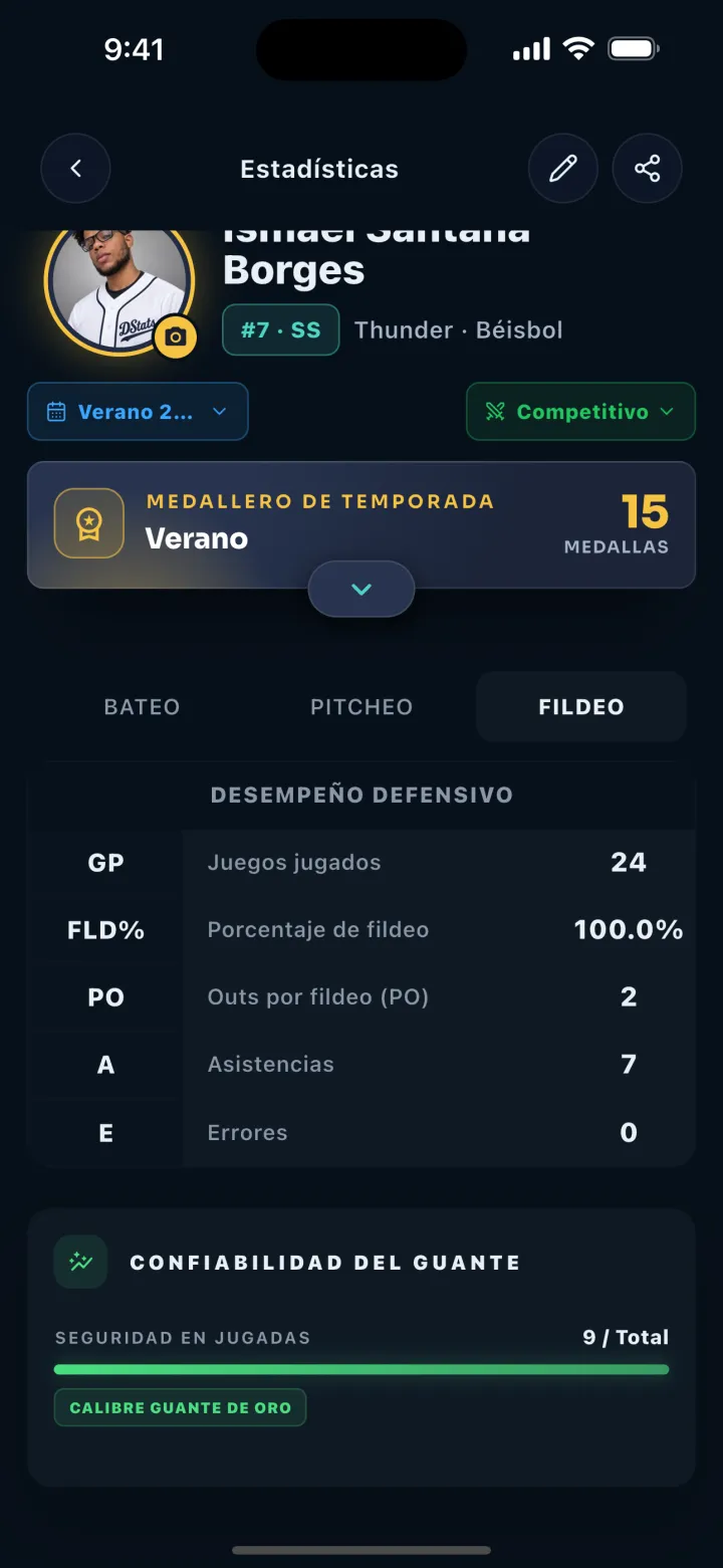 Pantalla de DStats: Detalle de defensa