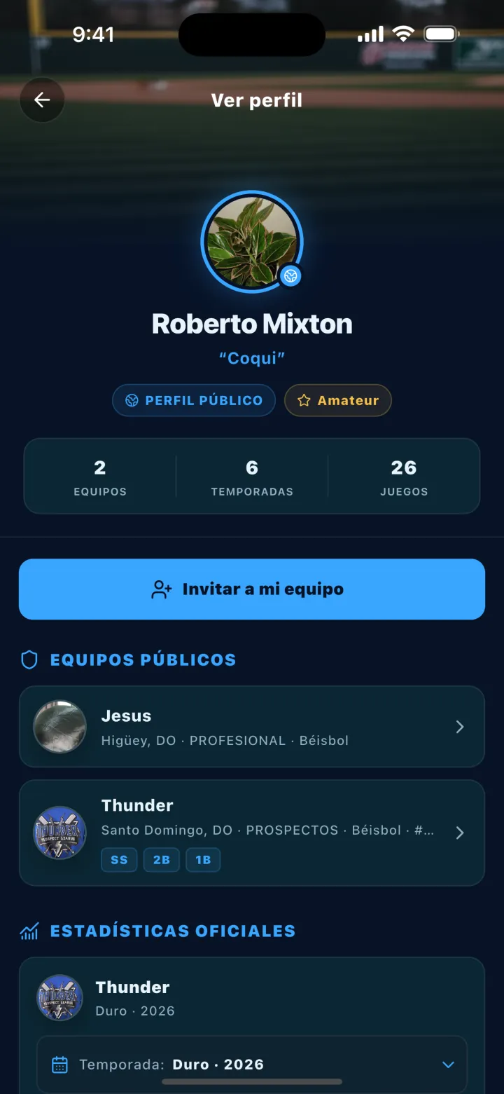 Pantalla de DStats: Invitación a un jugador