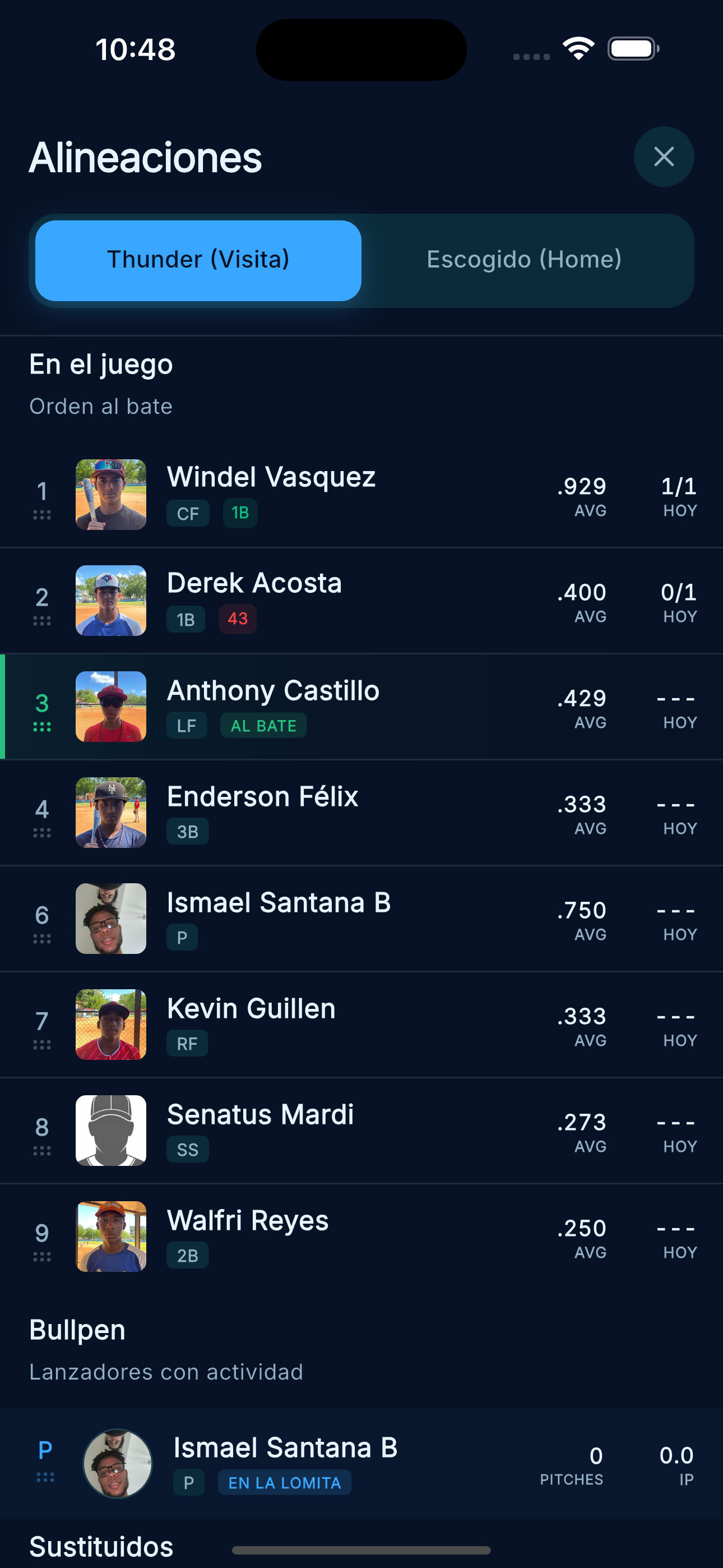 Lineups que se ajustan